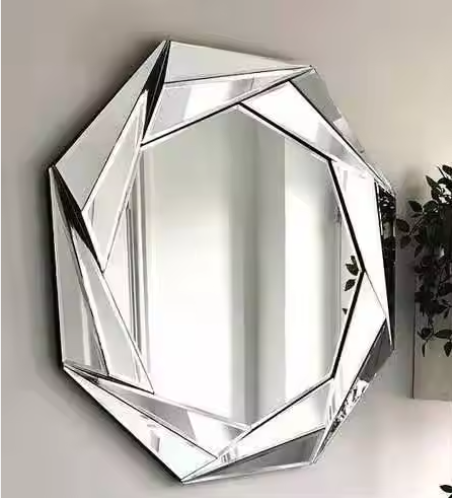 Espejo Hexagonal 60x60 Mac Plateado